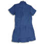 NWT Womens Blue Short Sleeve 1/4 Zip Pullover Golf Mini Dress Size Medium image number 2