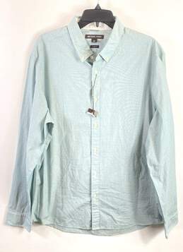 Michael Kors Men Green Dot Button Up Shirt XL