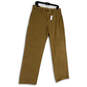 NWT Mens Tan Flat Front Relaxed Fit Straight Leg Chino Pants Size 32/32 image number 1