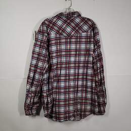 Mens Plaid Collared Long Sleeve Chest Pockets Snap Front Shirt Size Large alternative image