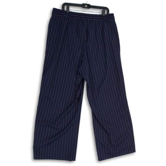 Gap Womens Navy Blue Striped Elastic Waist Wide Leg Ankle Pants Size XL image number 2