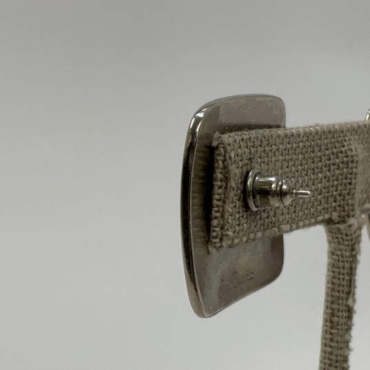 Designer Laurel Burch Silver-Tone Square Shape Chevron Stud Earrings image number 2