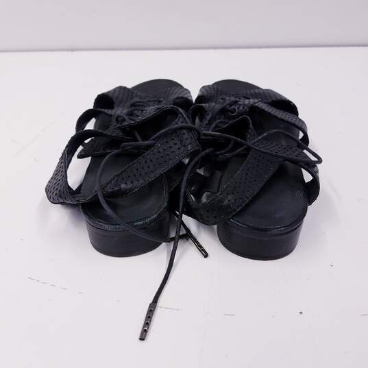 L'agence Leather Perforated Sandals Black 10 image number 4