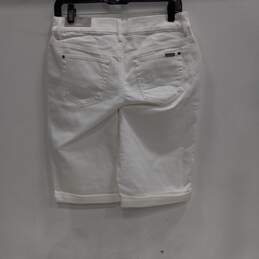 Chico's So Slimming White Denim Girlfriend Shorts US Size 2/Chico's Size 00 NWT alternative image