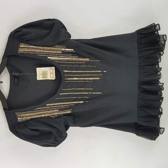 Guess Women Black And Gold Blouse M NWT image number 1