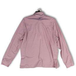 Womens Pink White Striped 1/2 Zip Long Sleeve Pullover Shep Shirt Size XXL alternative image