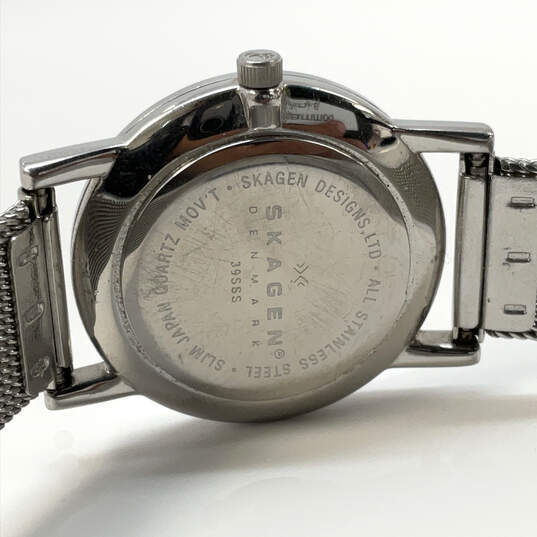 Designer Skagen Silver-Tone Round Dial Stainless Steel Analog Wristwatch image number 3