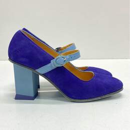John Fluevog Joanne Suede Dress Pump Heels Purple 8.5