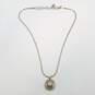 Brighton Silver Tone Crystal Hammered Pendant 18in Necklace 17.3g image number 6