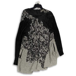 Womens Gray Zip Pocket Long Sleeve Open Front Cardigan Sweater Size PL alternative image
