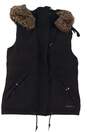Womens Black Sleeveless Fur Trim Casual Puffer Vest Size Medium image number 1