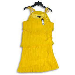 NWT Romeo & Juliet Couture Womens Yellow Tiered Shift Dress Size Medium