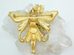 Kirks Folly Designer Gold Tone Icy Rhinestone Fairy Brooch Pendant 40.9g alternative image