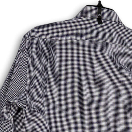 NWT Mens Black White Gingham Long Sleeve Collared Dress Shirt Size 15.5 image number 4