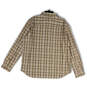 NWT Mens Brown Plaid Collared Long Sleeve Pocket Button-Up Shirt Size XL image number 2