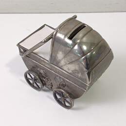 Vintage Silver Piggybank/Moneybox Pram/Stroller alternative image