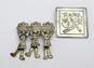 Mexican Modernist 925 Sterling Silver Teacher & Children Brooches 23.6g image number 1