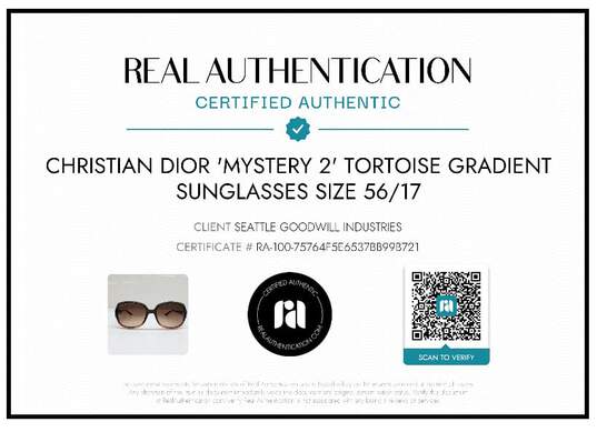 AUTHENTICATED CHRISTIAN DIOR 'MYSTERY 2' TORTOISE SUNGLASSES 56|17 image number 2