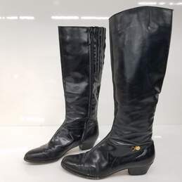Salvatore Ferragamo Black Leather Knee High Boots Women's Size 8 alternative image