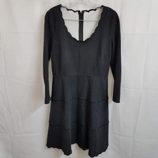 Kate Spade tiered ponte knit scalloped edge long sleeve dress 10 image number 1