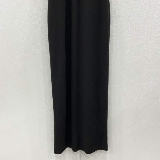 Womens Black Sleeveless Halter Neck Regular Fit Back Zip Maxi Dres Size 12 image number 4