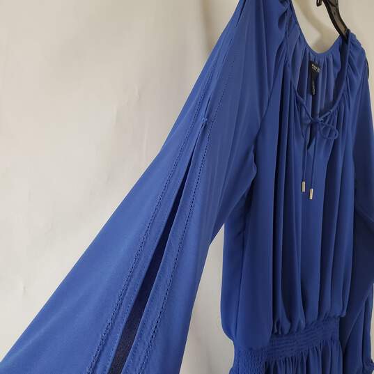 White House Black Market Women's Blue Long Sleeve Mini Dress SZ 12 image number 3