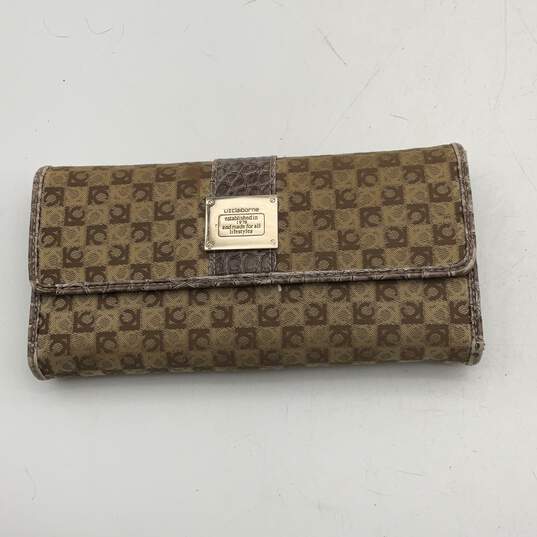 Liz Claiborne Womens Beige Brown Shoulder Handbag With Matching Wallet image number 3