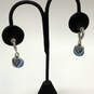 Designer Brighton Silver-Tone Engraved Blue Beaded Heart Dangle Earrings image number 3