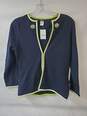 J. Crew Wool Blend Sweater Navy Blue & Green Size M image number 1