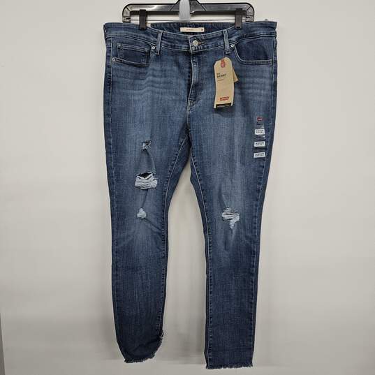 Denim Distressed Skinny Jeans image number 1