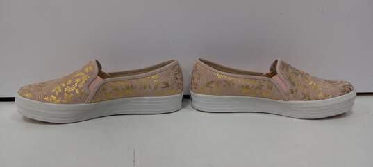 Keds Women's Pink and Gold Tone Slip On Shoes Size 11 image number 2