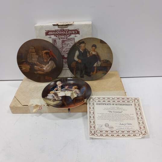 3pc. Set of Knowles Norman Rockwell Plates image number 1
