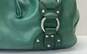 Kenneth Cole Green Leather Studded Drawstring Satchel Hobo Bag image number 7
