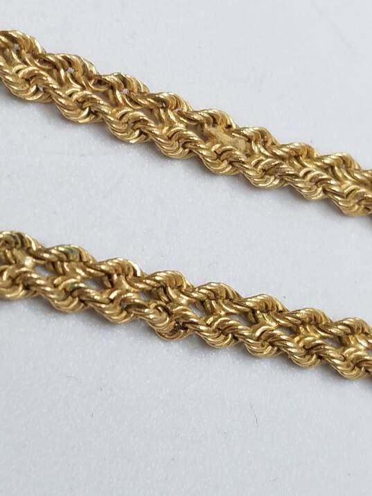 GC 10K Gold Braided Double Rope Chain Necklace 4.4g image number 2
