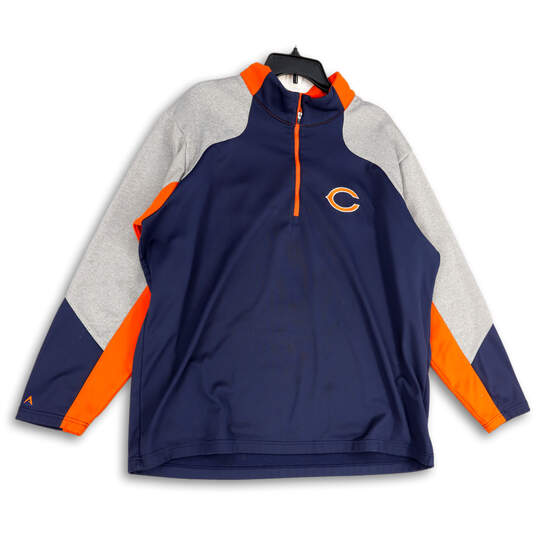Mens Multicolor Chicago Bears Long Sleeve 1/4 Zip Pullover Jacket Size XXL image number 1