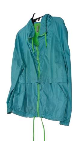 Womens Blue Pockets Long Sleeve Full Zip Rain Coat Jacket Size XL/XXL alternative image