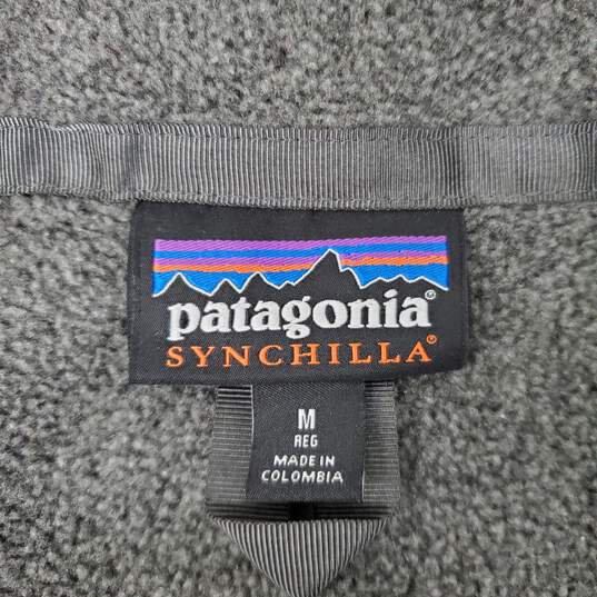 Patagonia Synchilla WM's Full Zip Grey & Blue Trim Fleece Vest Size M image number 3