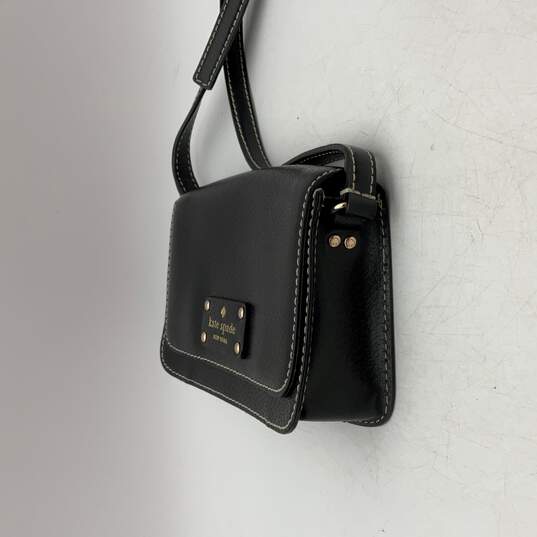 Kate Spade Womens Black Adjustable Strap Flap Mini Crossbody Bag Purse image number 5