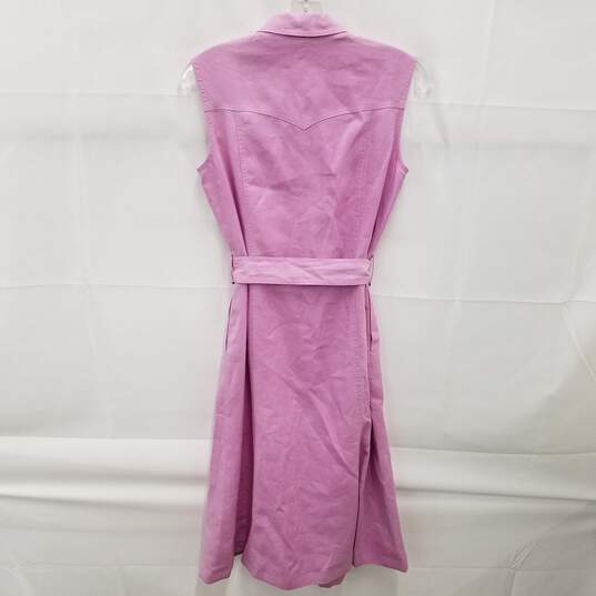 Escada Pink Women's Button Down Front Belted Shirt Dress image number 1