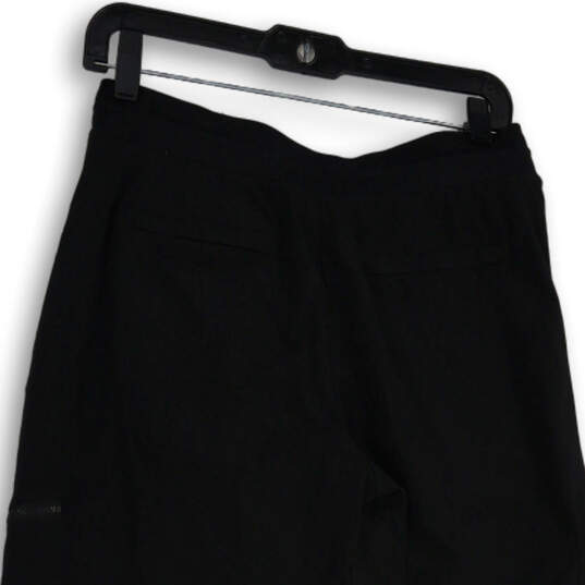 Womens Black Elastic Waist Drawstring Tapered Leg Jogger Pants Size 4 image number 4