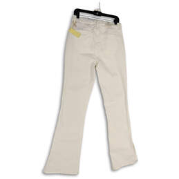 NWT Womens White Denim High Rise Light Wash Pockets Flared Jeans Size 30 alternative image