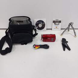 Vivitar Red DVR 945HD Camcorder with Accessories