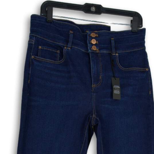 NWT Womens Dark Blue Denim High Rise 5 Pocket Design Skinny Leg Jeans Size 10 image number 3
