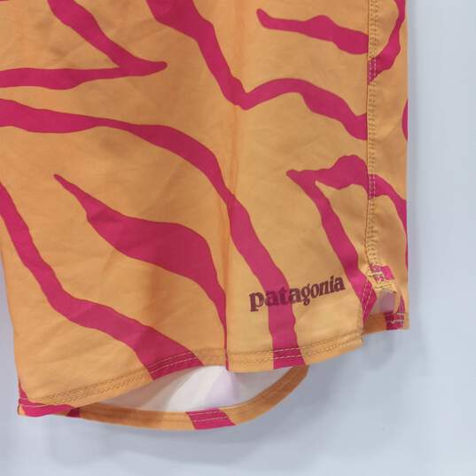 Patagonia Men's Yellow Pink Stretch Hydropeak Gerry Lopez Board Shorts Swimwear Size 31 Size 31 image number 2