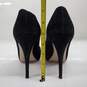 Valentino Garavani Women's Black Suede Peep Toe Rosette Embellished Pumps Size 9 AUTHENTICATED image number 8