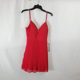 City Studio Women Red Pleated Mini Dress Sz 7 NWT