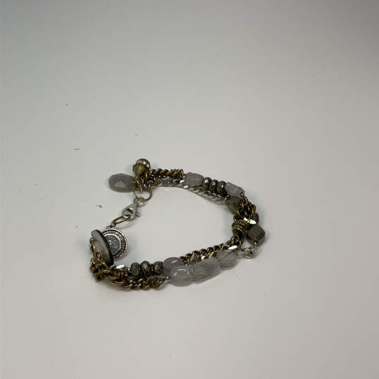 Designer Silpada 925 Sterling Silver Labradorite Pyrite Chain Bracelet image number 2