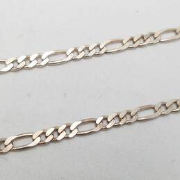 925 Silver Gemstone Sz 6.5-7 Rings & Figaro 23" Necklace Bundle 3pcs. 14.2g alternative image