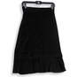 NWT Womens Black Flat Front Ruffle Hem Knee Length A-Line Skirt Size 0 image number 2