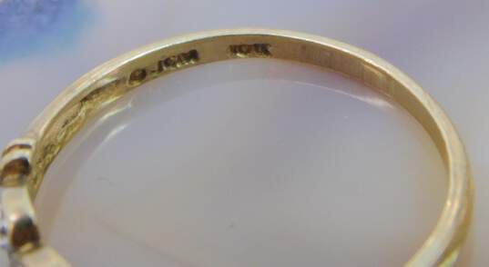 10K Gold Diamonds Accented Hearts Band Ring 1.3g image number 6